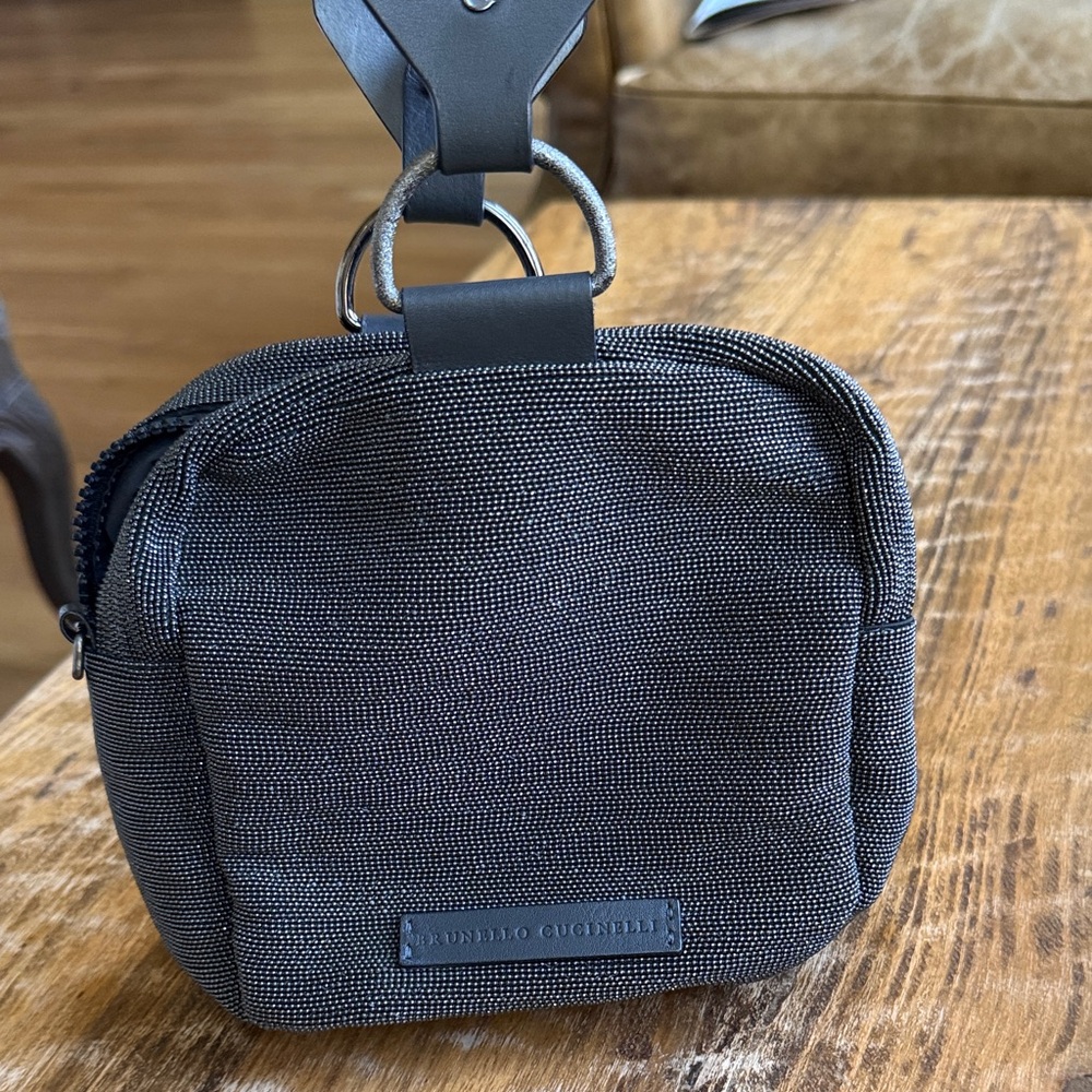 Brunello Cucinelli Dark Gray full signature monili detail crossbody bag - Picture 4 of 14